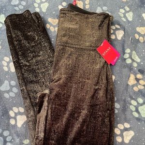 Spanx velvet black/gold leggings